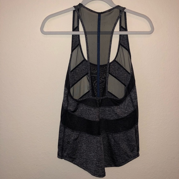 Lululemon Rare Gray and Black Mesh Tank - 6 - Picture 5 of 7
